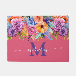 Luxury Kitchen Floor Mat: Spring Flowers Pink Doormat