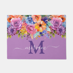 Luxury Kitchen Floor Mat: Spring Purple Flowers Doormat