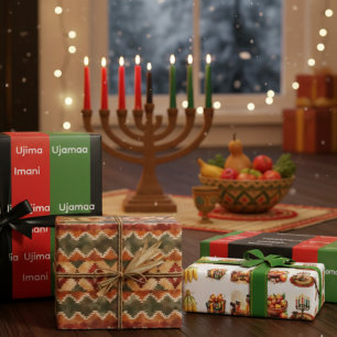 Luxury Kwanzaa Wrapping Paper Set Nguzo Saba