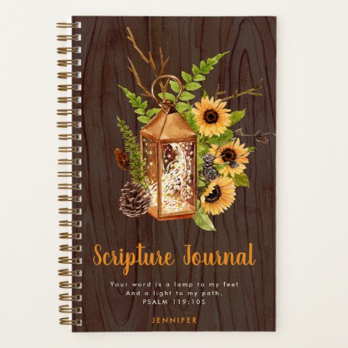 Luxury Lantern  Sunflowers Scripture Journal