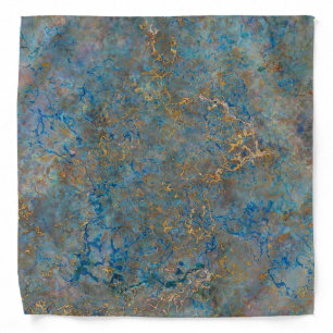 Luxury Lapis Lazuli Blue and Gold Marble Bandana