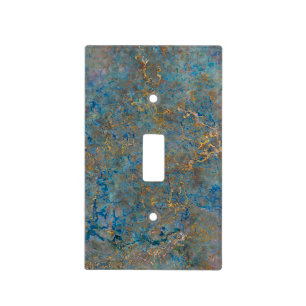 Luxury Lapis Lazuli Blue and Gold Marble Light Switch Cover
