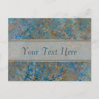 Luxury Lapis Lazuli Blue and Gold Marble Postcard