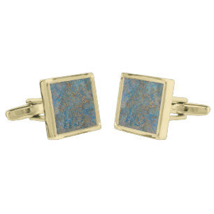 Luxury Lapis Lazuli Marble Gold Cufflinks