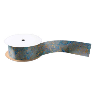 Luxury Lapis Lazuli Marble Satin Ribbon