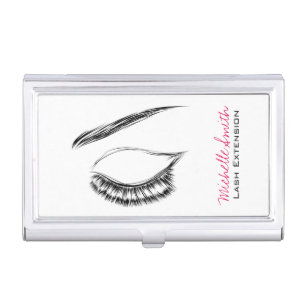 Luxury Lash & Beauty Salon Black White Eyelashes Case For Business Cards