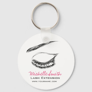Luxury Lash & Beauty Salon Black White Eyelashes Keychain