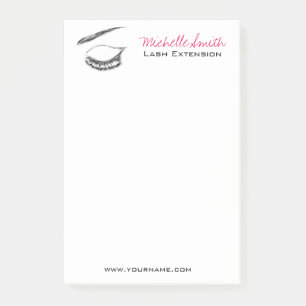 Luxury Lash & Beauty Salon Black White Eyelashes Post-it Notes
