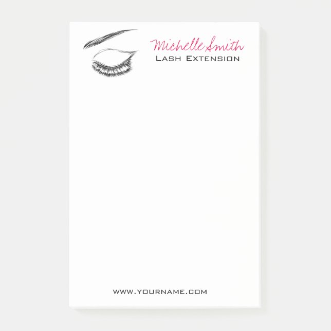 Luxury Lash & Beauty Salon Black White Eyelashes Post-it Notes (Front)