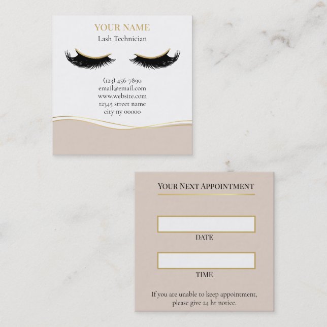 Luxury Lash Technician Appointment Card (Front/Back)