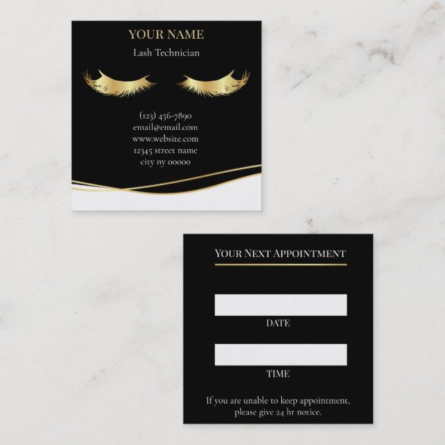 Luxury Lash Technician Appointment Card (Front/Back)
