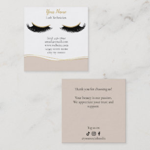 Luxury Lash Technician Thank you Card