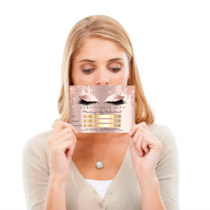 Luxury Lashes Blush Drips Makeup Certificate Gift Invitation