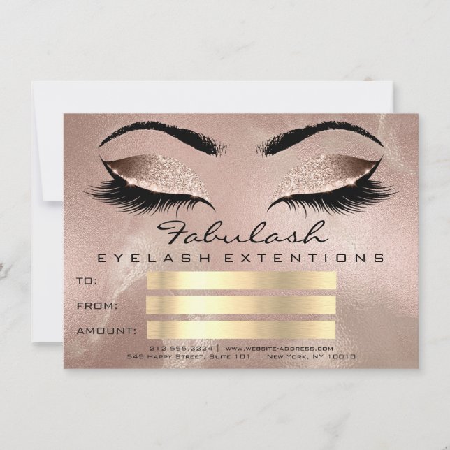 Luxury Lashes Rose Makeup Artist Certificate Gift (Front)