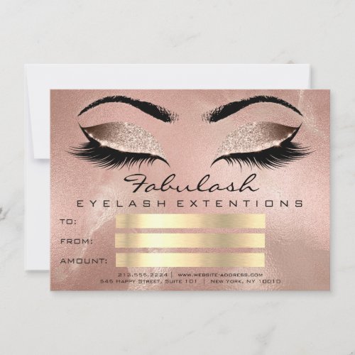 Luxury Lashes Rose Makeup Artist Certificate Gift