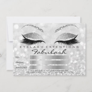 Luxury Lashes Silver Gray Makeup Certificate Gift1