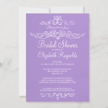 Luxury Lavender Bridal Shower Invitations by topinvitations at Zazzle