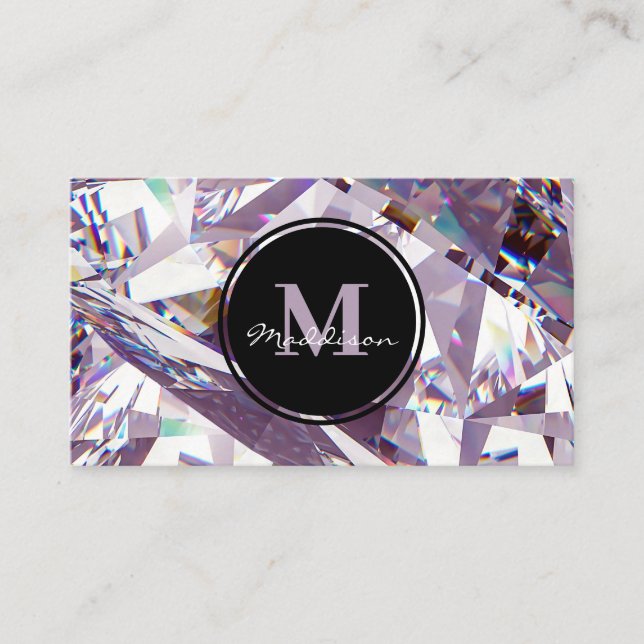 Luxury Lavender Crystal Jewel Gem Design Business Card (Front)