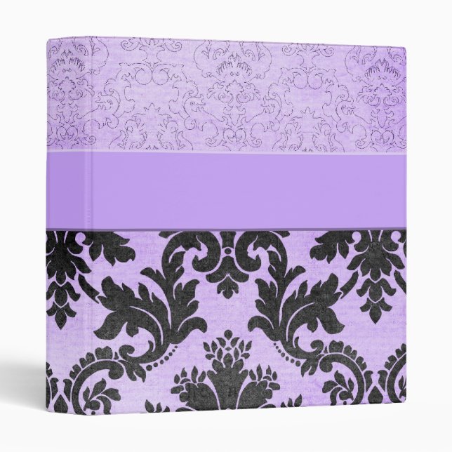 Luxury Lavender Elegant Damask Romantic Binder (Front/Spine)