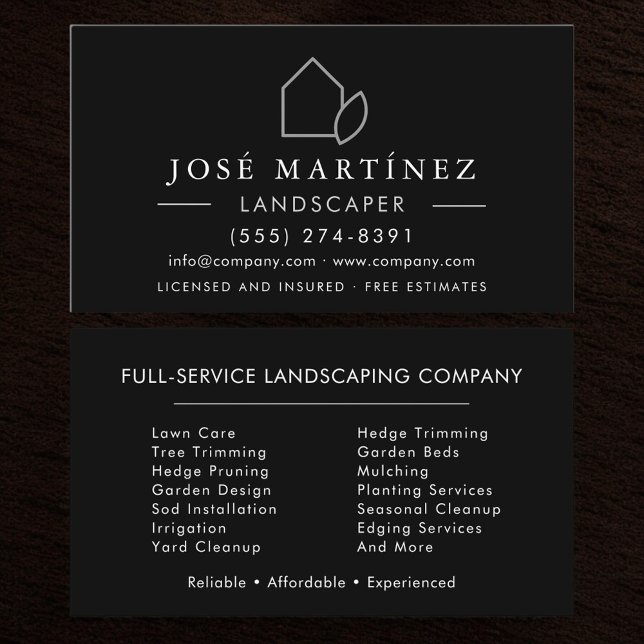 Luxury Lawn Care Landscaping Services Business Card (Creator Uploaded)
