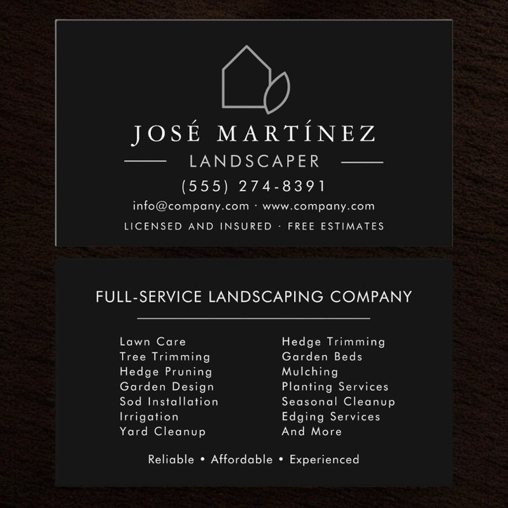 Luxury Lawn Care Landscaping Services Business Card