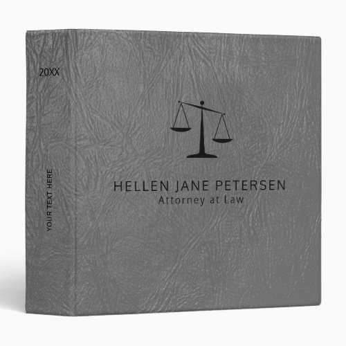 Luxury lawyer office light grey leather look 3 ring binder