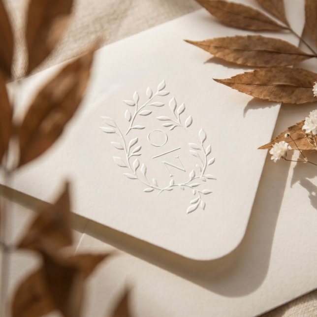 Luxury Leaf Branch Botanical Monogram Wedding Embosser (Luxury Leaf Branch Botanical Monogram Wedding Embosser)