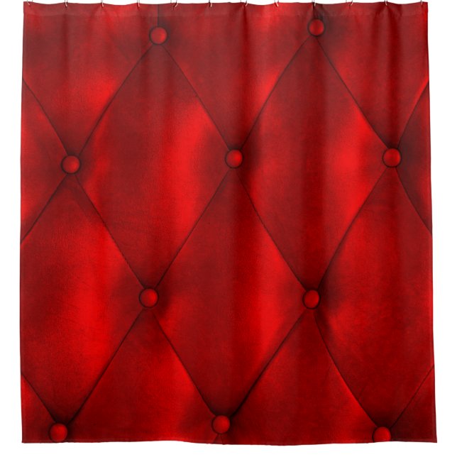 Luxury leather button chair texture shower curtain (Front)