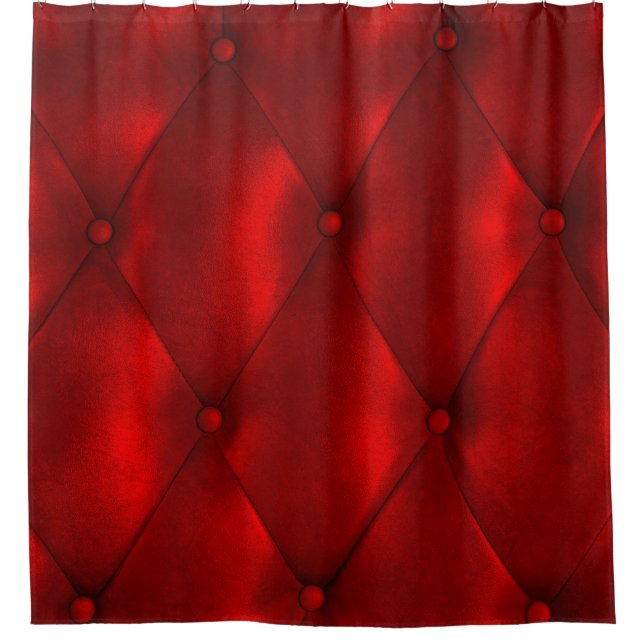Luxury Leather: Buttoned Texture Elegance. Shower Curtain (Front)