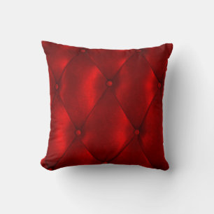 Luxury Leather: Buttoned Texture Elegance. Throw Pillow
