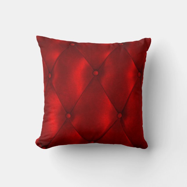 Luxury Leather: Buttoned Texture Elegance. Throw Pillow (Front)