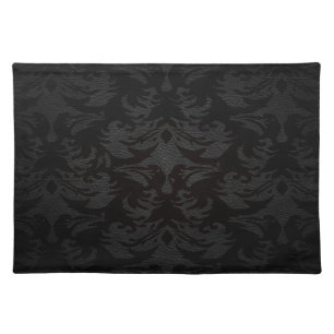 luxury leather look damask placemat