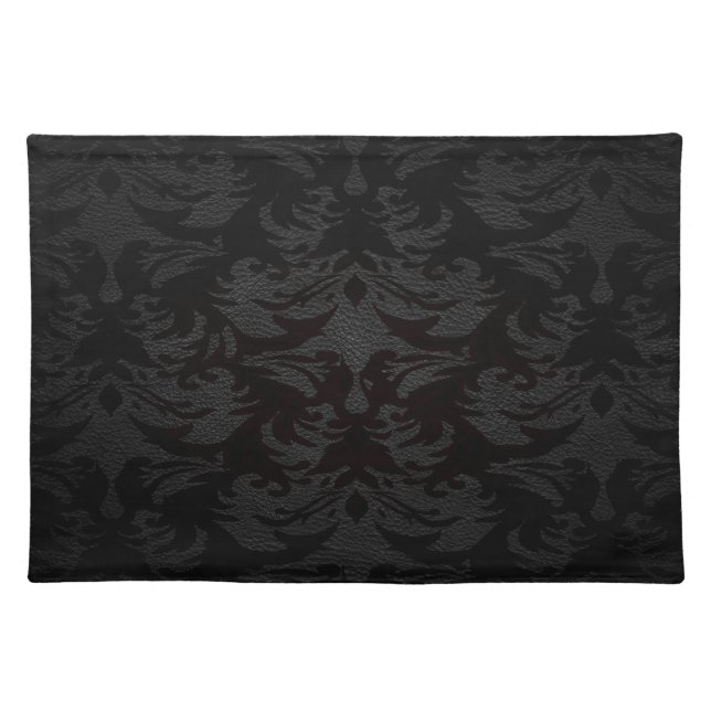luxury leather look damask placemat (Front)