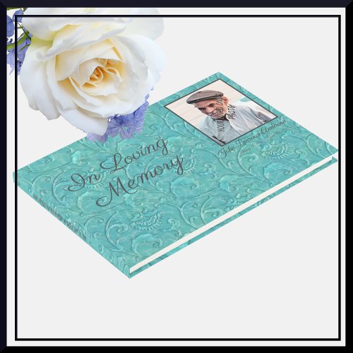 Luxury Leather_Look Loving Memory Photo Guest Book