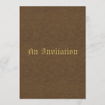 Luxury Leather Look Wedding Invitation In Browns by Truly_Uniquely at Zazzle