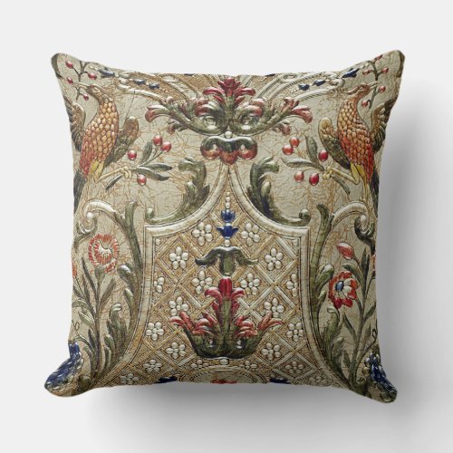 LUXURY LEATHER Silver Pheasant Gilded Cushion