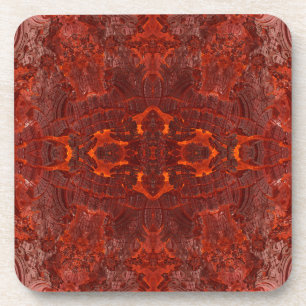 Luxury Leather Textured Golden Brown Pattern Beverage Coaster