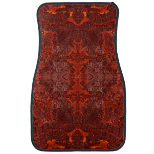 Luxury Leather Textured Golden Brown Pattern Car Floor Mat