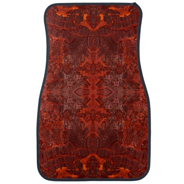Luxury Leather Textured Golden Brown Pattern Car Floor Mat (Front)