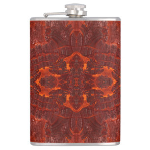 Luxury Leather Textured Golden Brown Pattern Flask