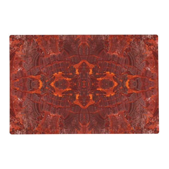 Luxury Leather Textured Golden Brown Pattern Placemat (Front)