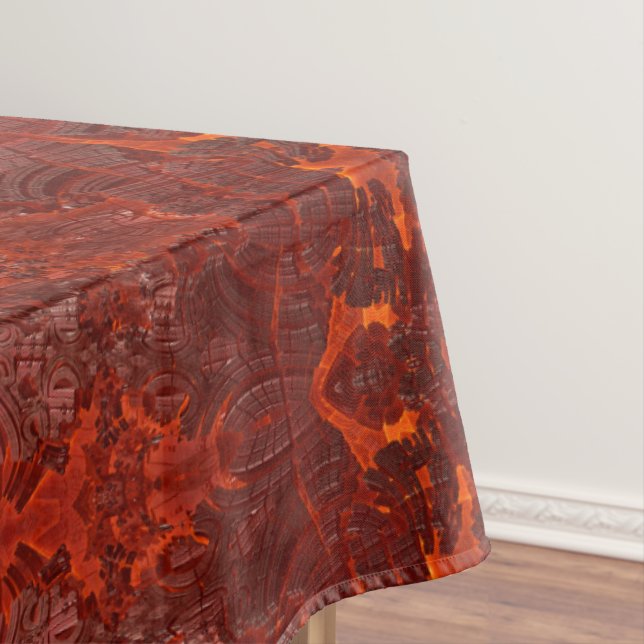 Luxury Leather Textured Golden Brown Pattern Tablecloth (In Situ)