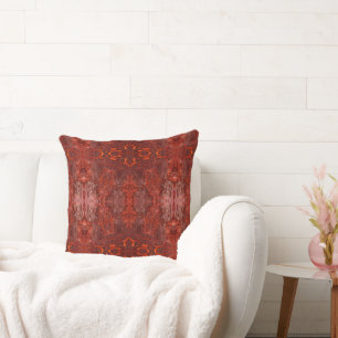 Luxury Leather Textured Golden Brown Pattern Throw Pillow