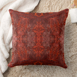 Luxury Leather Textured Golden Brown Pattern Throw Pillow