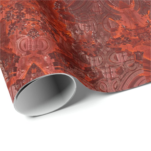 Luxury Leather Textured Golden Brown Pattern Wrapping Paper (Roll Corner)