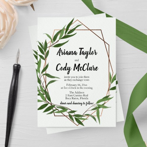 Luxury Leaves Wedding Invitation