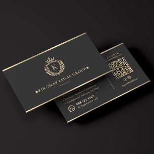Luxury Legal Consulting Charcoal Crest Business Card