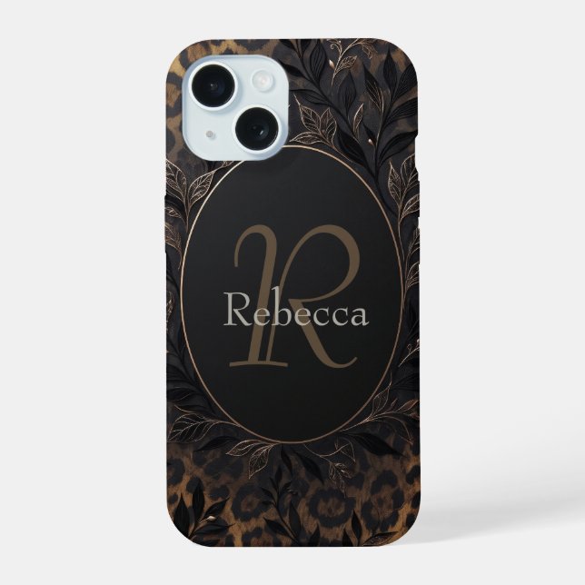 Luxury Leopard Print Background With Name Iphone Case (Back)