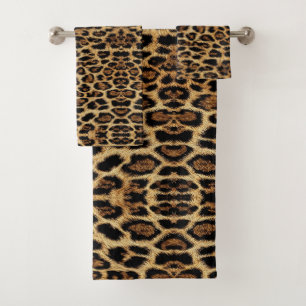 Luxury Leopard Skin Elegant Wild Animal Fur Design Bath Towel Set