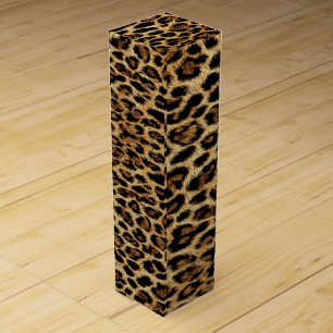 Luxury Leopard Skin Elegant Wild Animal Fur Design Wine Box